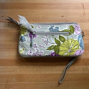 Vera Bradley watercolor quilted trifold wristlet